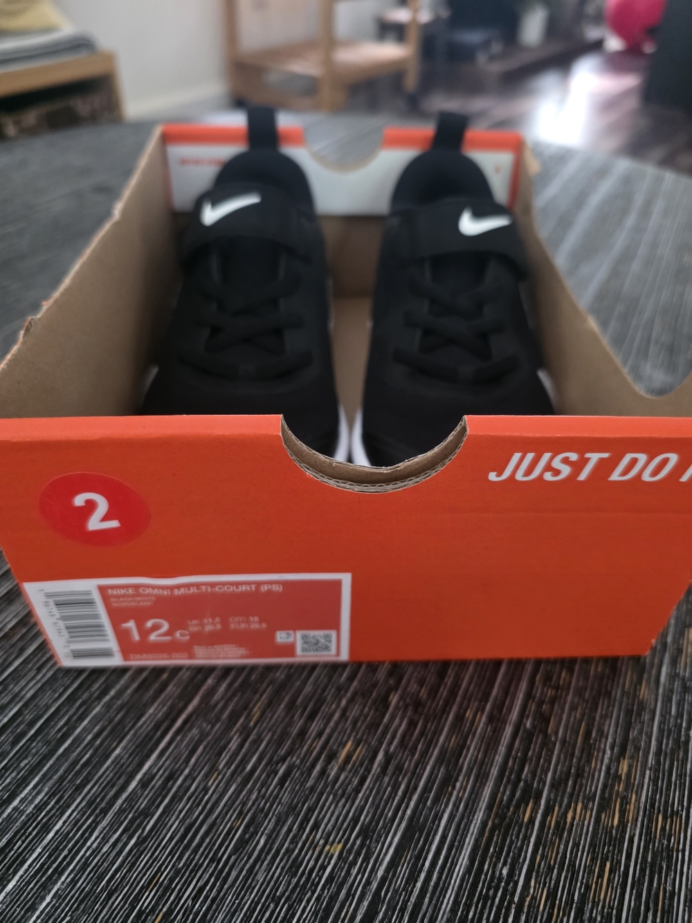 Nike Kids Black and White Velcro Sneakers